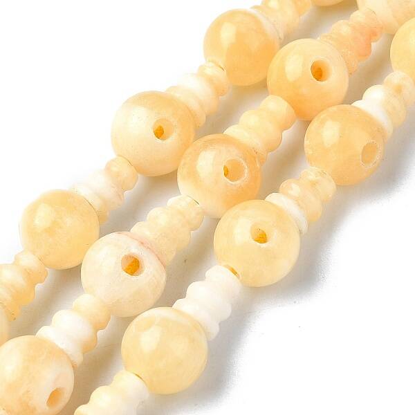 Natural Yellow Jade 3-Hole Guru Bead Strands