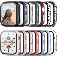 14 Pack Case with Tempered Glass Screen Protector for Apple Watch Series 9 8 7 41mm, PC Hard Ultra-Thin Slim Fit Scratch Resi...