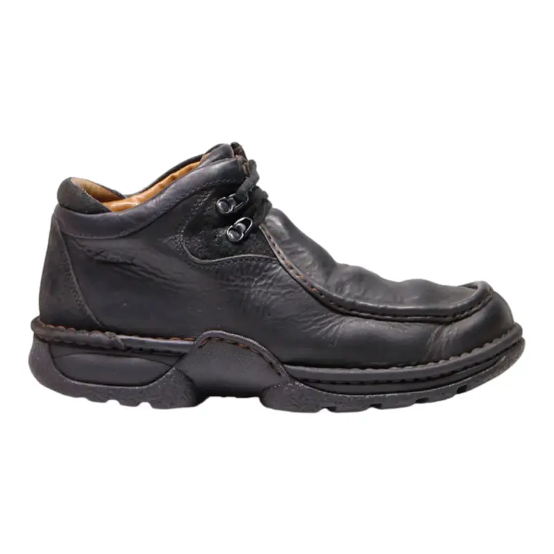 CLARKS Moccasin Shoes Black Leather Mens UK 7.5