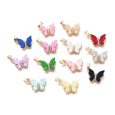 Brass Micro Pave Clear Cubic Zirconia Pendants
