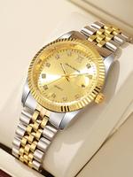 Men's Business Fashion Round Dial Analog Quartz Watch, Fashionable Party Watch for Party, Daily Decor, Trendy All-match & Exq...