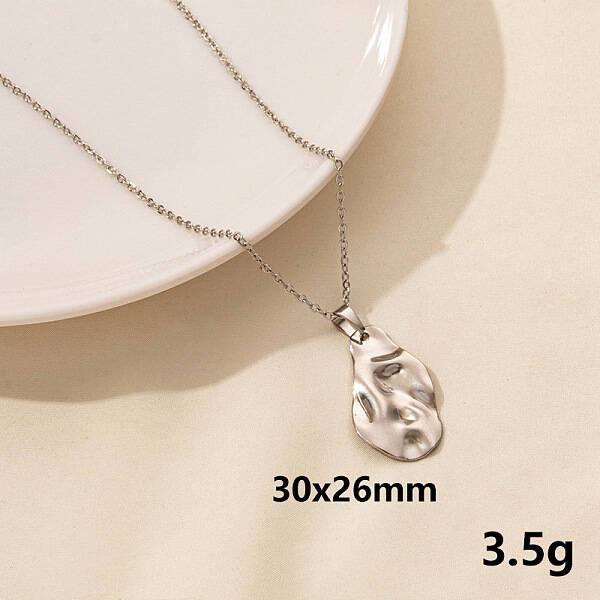 Stainless Steel Teardrop Pendant Necklaces
