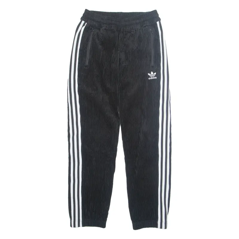 ADIDAS ORIGINALS Corduroy Mens Sweatpants Black Tapered S W27 L28