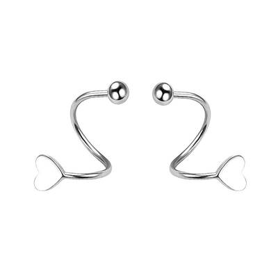 S925 Silver S-shaped Earrings Cuff Earrings