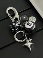 Dice & Star Design Keychain, Fashionable Keychain for Women & Men, Trendy All-match Keychain for Birthday Gift, Round Ball