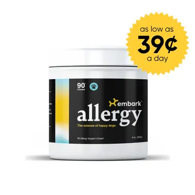 Embark Allergy - Relief for Itchy Skin, Healthy Fur & Coat Care for Dogs - Vet-Backed, Omega & Turmeric Soft Chews