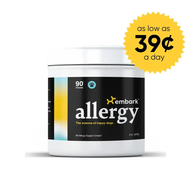 Embark Allergy - Relief for Itchy Skin, Healthy Fur & Coat Care for Dogs - Vet-Backed, Omega & Turmeric Soft Chews