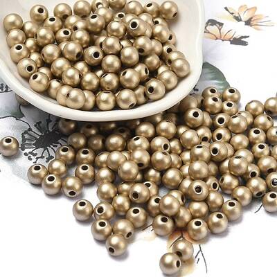 Matte Style Spray Painted Acrylic Beads