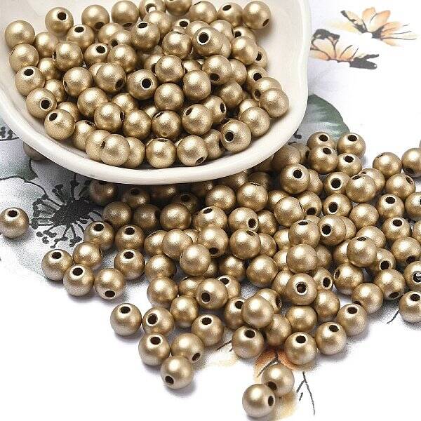 Matte Style Spray Painted Acrylic Beads
