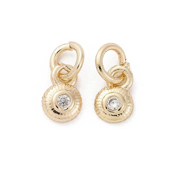 Brass Micro Pave Cubic Zirconia Charms