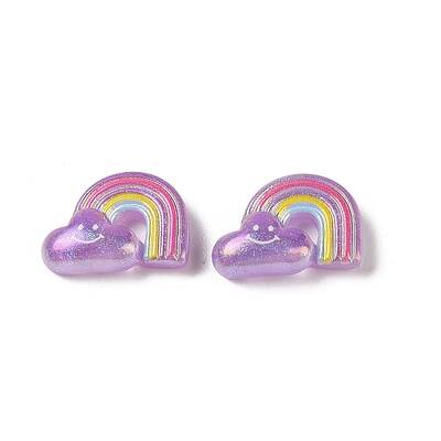 Glitter Plated Resin Cabochons