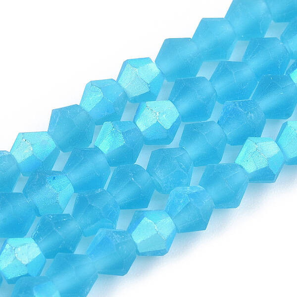 Imitate Austrian Crystal Bicone Frosted Glass Beads Strands