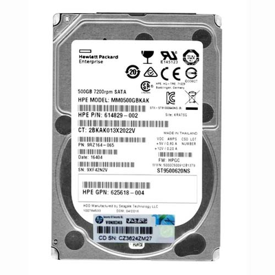 625618-004 HP 500GB 7200RPM SATA 6Gb/s 64MB Cache 2.5-inch Midline Hard Drive