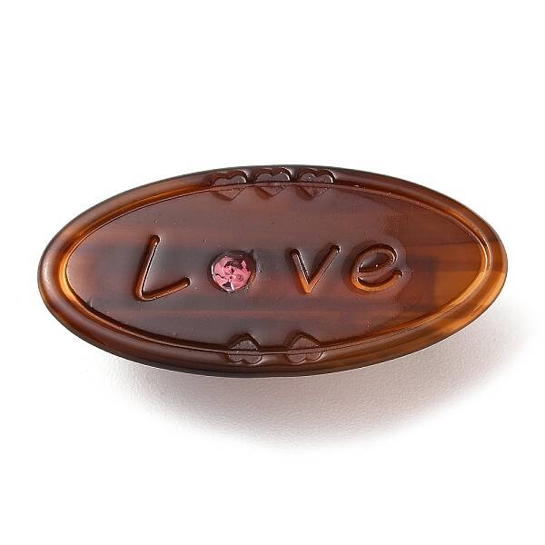 Oval with Word Love Resin Alligator Hair Clips