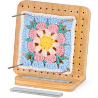 【Mother's Day Gift】Lifewit Bamboo Crochet Blocking Board with Pegs & Steel Pins – Ideal for Knitting & Crochet Projects
