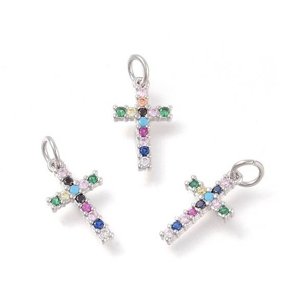 Brass Micro Pave Cubic Zirconia Pendants