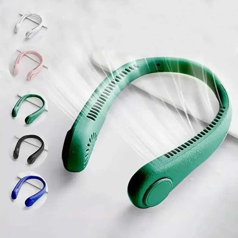 Portable Neck Fan, 3-speed Rechargeable Bladeless Neck Fan, Energy Saving Fan, Adjustable Personal Neck Wearable Fan for Wome...