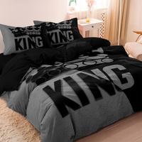 Crown King Print Bedding Set, 3 Counts/set Including 1 Duvet Cover & 2 Pillowcase without Filler, Soft Comfortable Bedding Se...