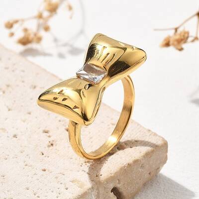 304 Stainless Steel Glass Finger Rings