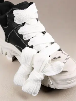 Casual Solid Color Wide Shoelaces, Fashionable Thickened Shoes Laces for Men & Women, Shoes Footwear Accessories