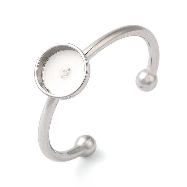 Non-Tarnish 304 Stainless Steel Open Cuff Ring Components