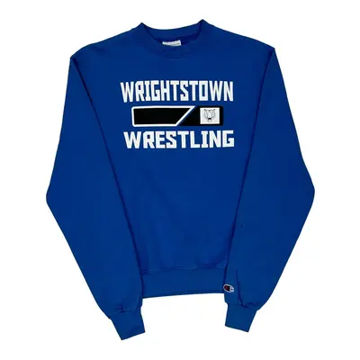 Wrightstown Wrestling Champion Sweatshirt - Small Blue Cotton Blend