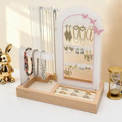 gold 3 tier acrylic jewelry organizer stand organizer stand for