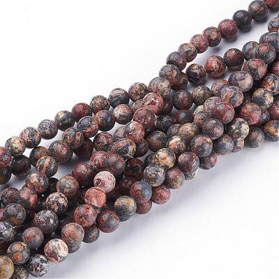 Natural Red Leopard Skin Jasper Beads Strands