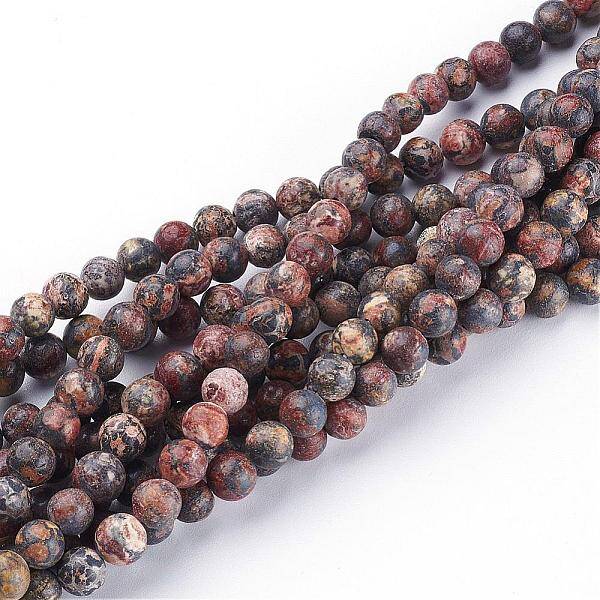 Natural Red Leopard Skin Jasper Beads Strands