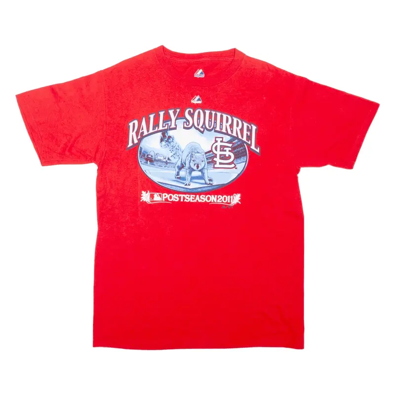 MAJESTIC St Louis Cardinals USA T-Shirt Red Short Sleeve Mens M