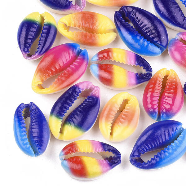 Printed Cowrie Shell Beads