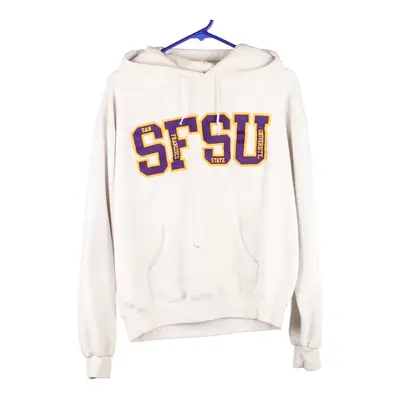 SFSU Champion College Hoodie - Small White Cotton Blend