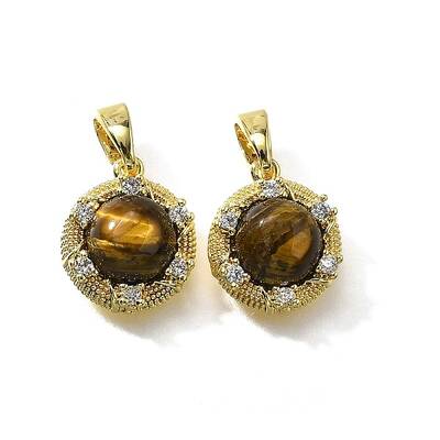 Natural Tiger Eye Half Round Charms