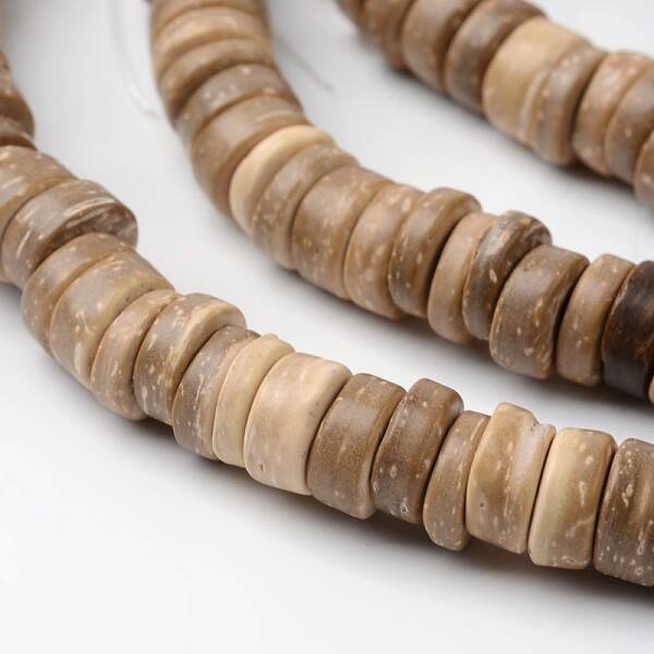 Dyed Natural Coconut Disc Bead Strands