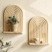 Wooden Arch Shelf, Wall Mounted Storage Rack, Modern Home Decor for Living Room Bedroom, Home Organizer, Room Decor, Home Sup...