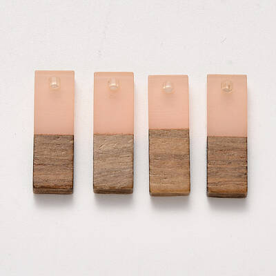 Transparent Resin & Walnut Wood Pendants