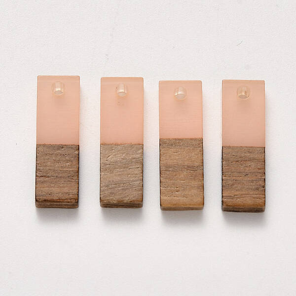 Transparent Resin & Walnut Wood Pendants