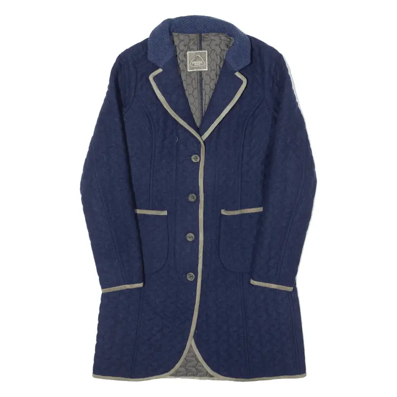 STEINER Overcoat Jacket Blue Wool 90s Womens XS