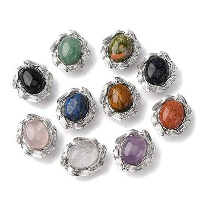 Natural & Synthetic Mixed Gemstone Oval Multi-Strand Links