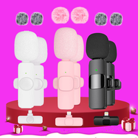 2 Pcs Mini Professional Wireless Lavalier Microphones for iPhone, Android, iPad - Mini Wireless Clip-on Microphones Crystal C...