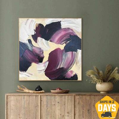 Vibrant Painting, 12x12 in, Painting Framed, Abstract Painting, Original Painting, Handmade Painting, Oil Painting, Abstract ...
