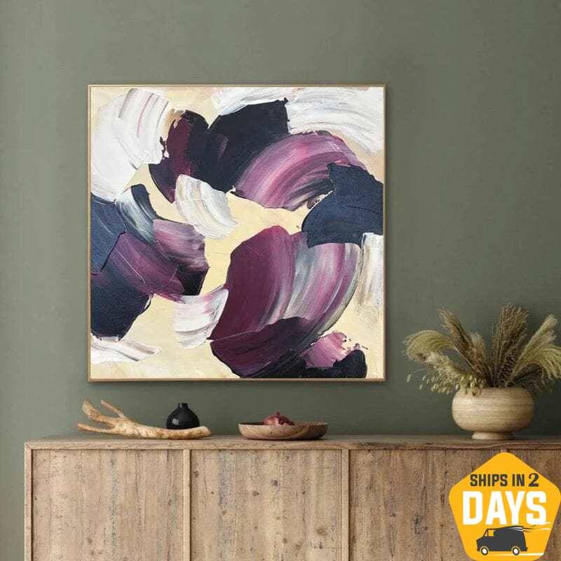 Vibrant Painting, 12x12 in, Painting Framed, Abstract Painting, Original Painting, Handmade Painting, Oil Painting, Abstract ...
