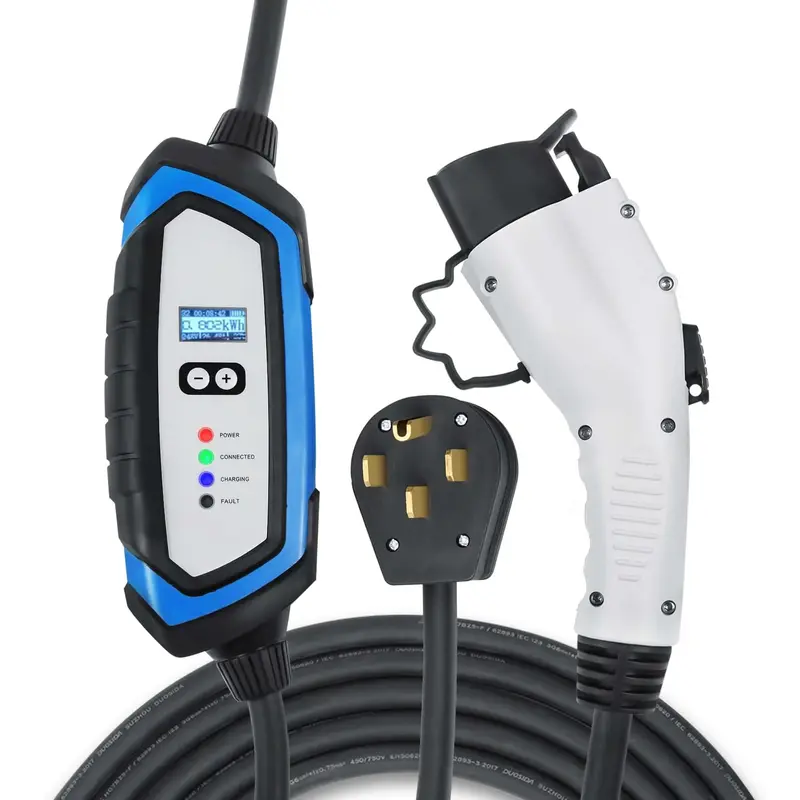 Lectron Portable Level 2 J1772 EV Charger | 240V | 32 Amp | NEMA 14-50 | 21 ft Cord
