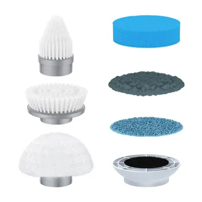 LABIGO Spin Scrubber Power Cleaning Brush Head 4 Pack, Replaceable Brush Heads for Bathroom Floor, Glass, Silicone, Gift Tool...