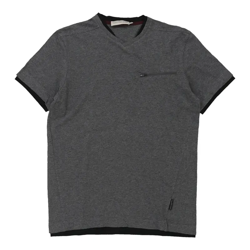 Calvin Klein Jeans V-neck T-Shirt - Small Grey Cotton