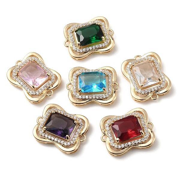 Brass K9 Glass Connector Charms