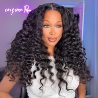 New Yaki Bounce Wand Curly Wig Human Hair Clear Transparent Glueless Lace Front Loose Wave Fluffy  Wig Pre-Cut Lace Pre-Bleac...