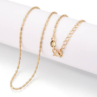 Brass Column Link Chain Necklaces