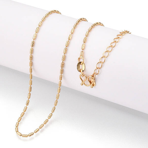 Brass Column Link Chain Necklaces
