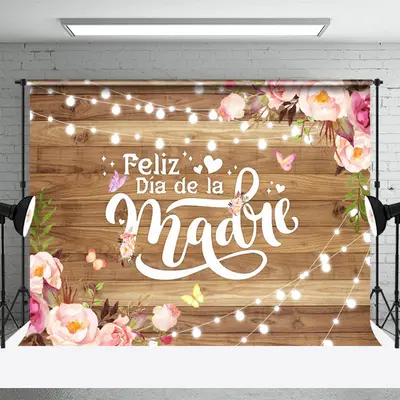 Feliz Dia De La Madre Wooden Mothers Day Backdrop - Aperturee